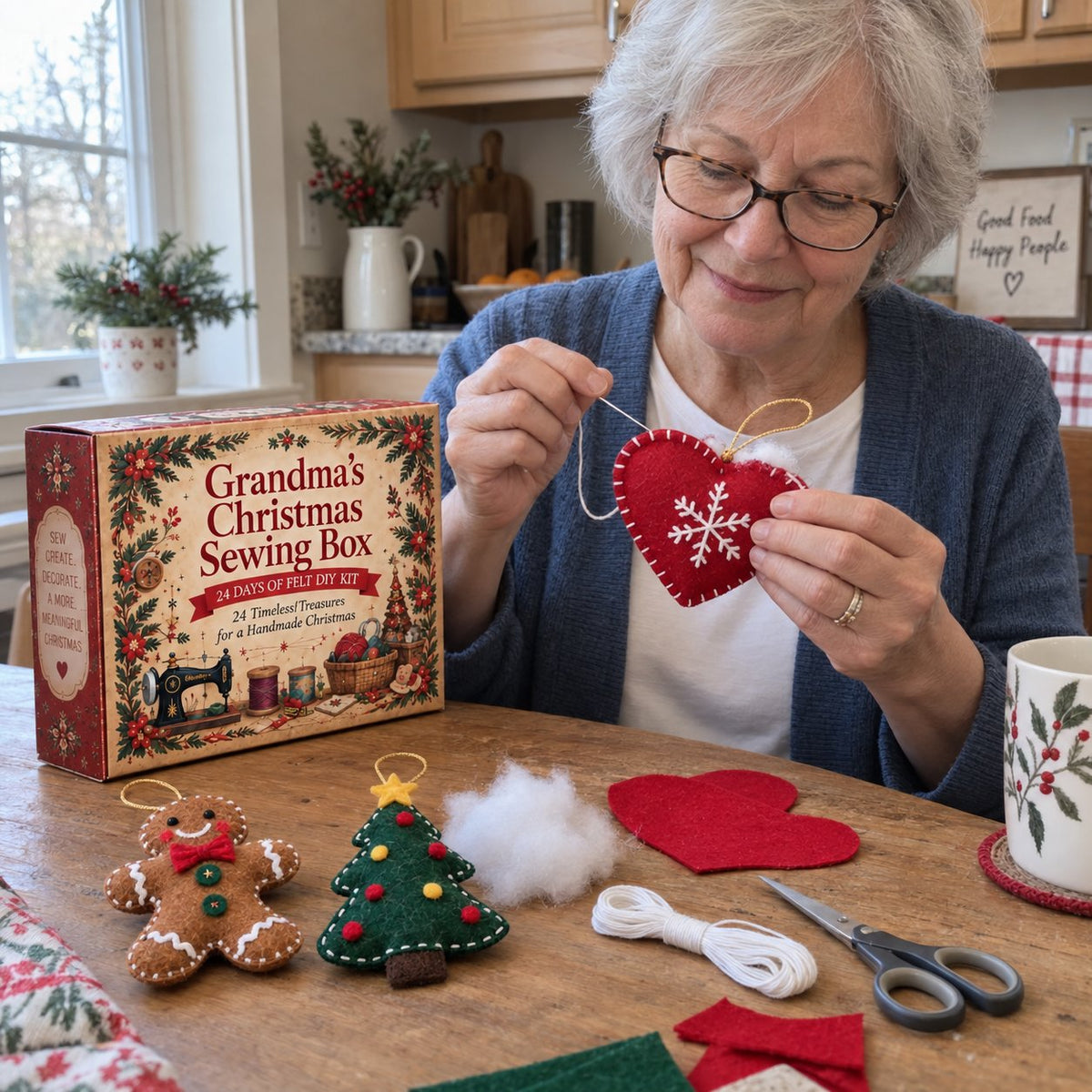 🔥LAST DAY 50% OFF 🎄🧵 24 Days of Christmas Stitching | Felt Ornament Craft Kit