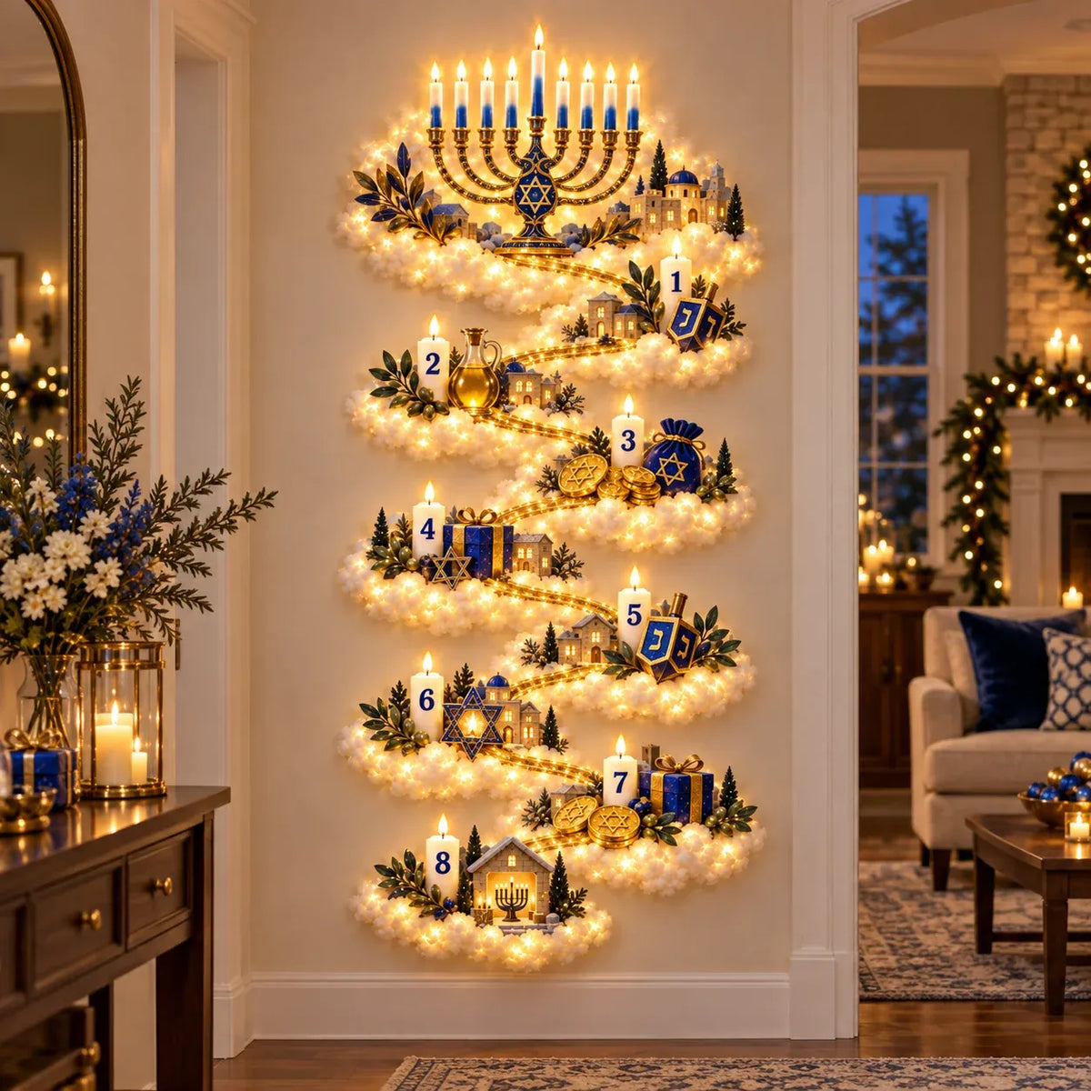 🕎 Eight Nights Aglow | Hanukkah Wall Light Collection ✨