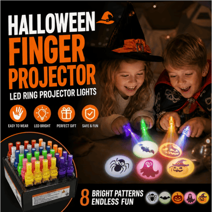 🎃 Tiny Ring, Big Halloween Magic – Fingertip Projection Light