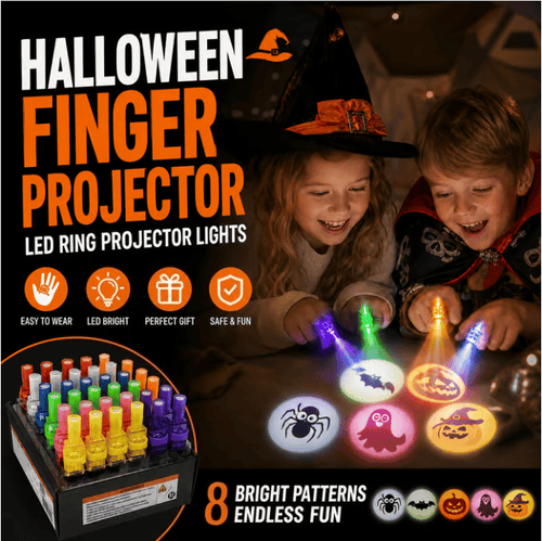 🎃 Halloween Fingertip Projector – Mini LED Projection Light