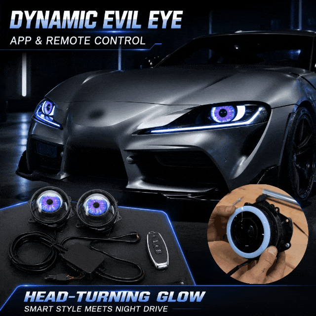 👁️ Limited-Time 50% OFF – Dynamic Evil Eye LED Car Lights with App & Remote Control