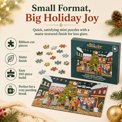 🧩 24 Days of Cozy Christmas Puzzles – 24 Artist-Designed Mini Jigsaws 🎄✨