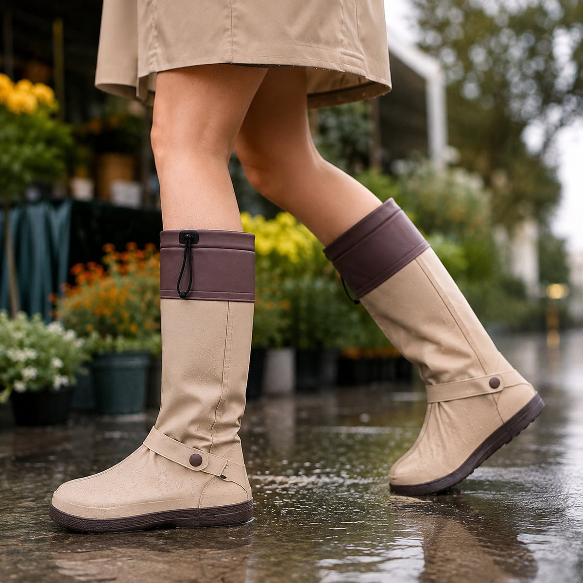 🔥🌧️ High-Top Waterproof Shoe Covers – Foldable, Non-Slip & Secure 👟