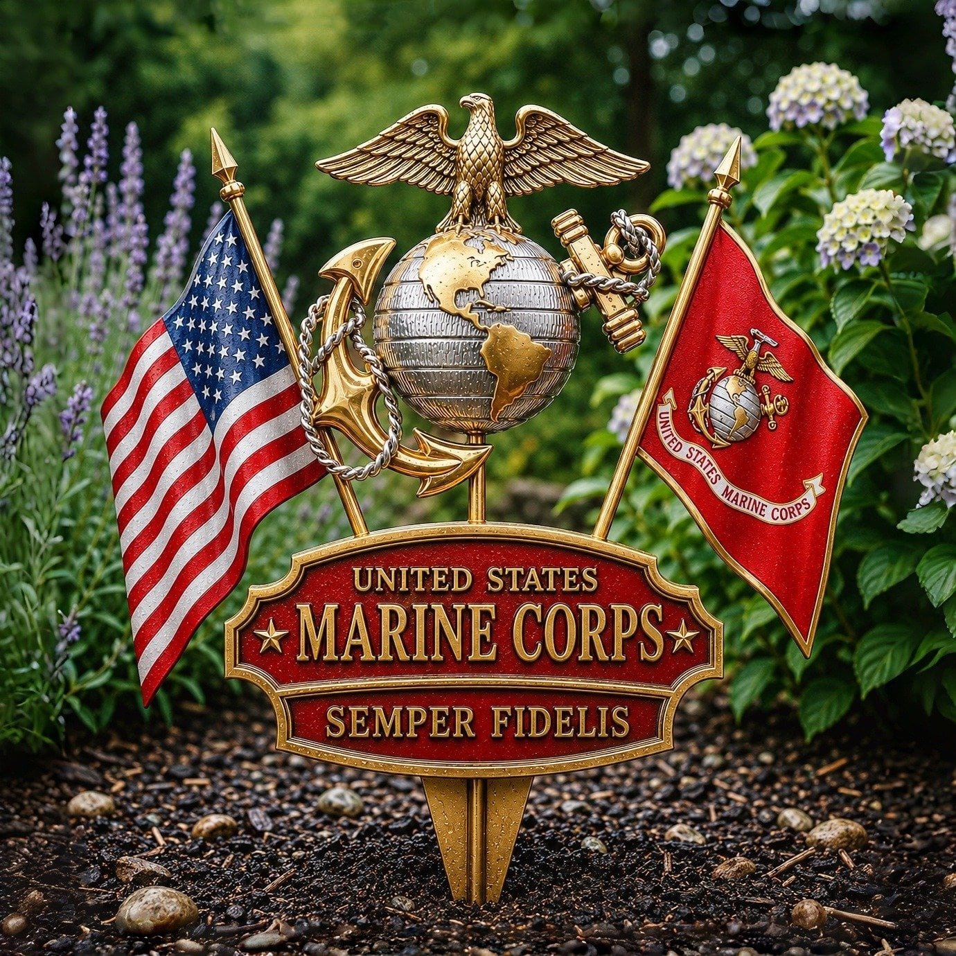 🏆Last Day Promo: 49% OFF 🎖️Semper Fidelis US Marine Corps Garden Stake✈️Buy 2 Free Shipping Today!