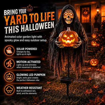 🎃💀 Soul Collector™ Pumpkin Reaper – A Glowing Halloween Yard Showstopper