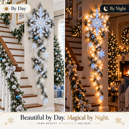 ❄️ Midnight Blizzard Trail™ Giant Snowflake Wall Light