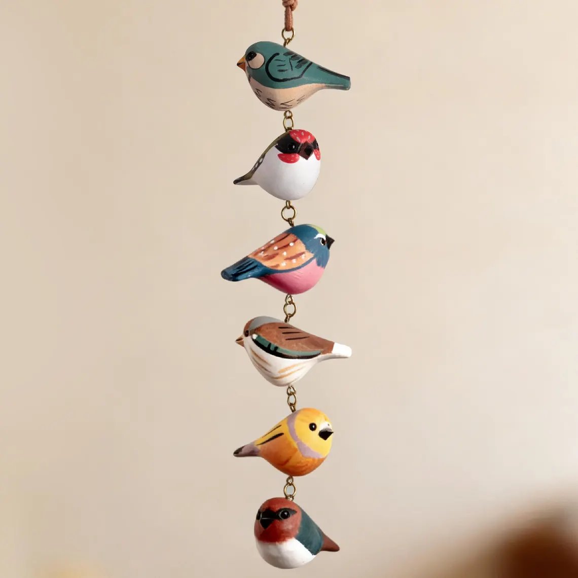 🐦 Hand Painted Wooden Bird Hanging Ornament🌿Rustic Farmhouse Garden Decor
