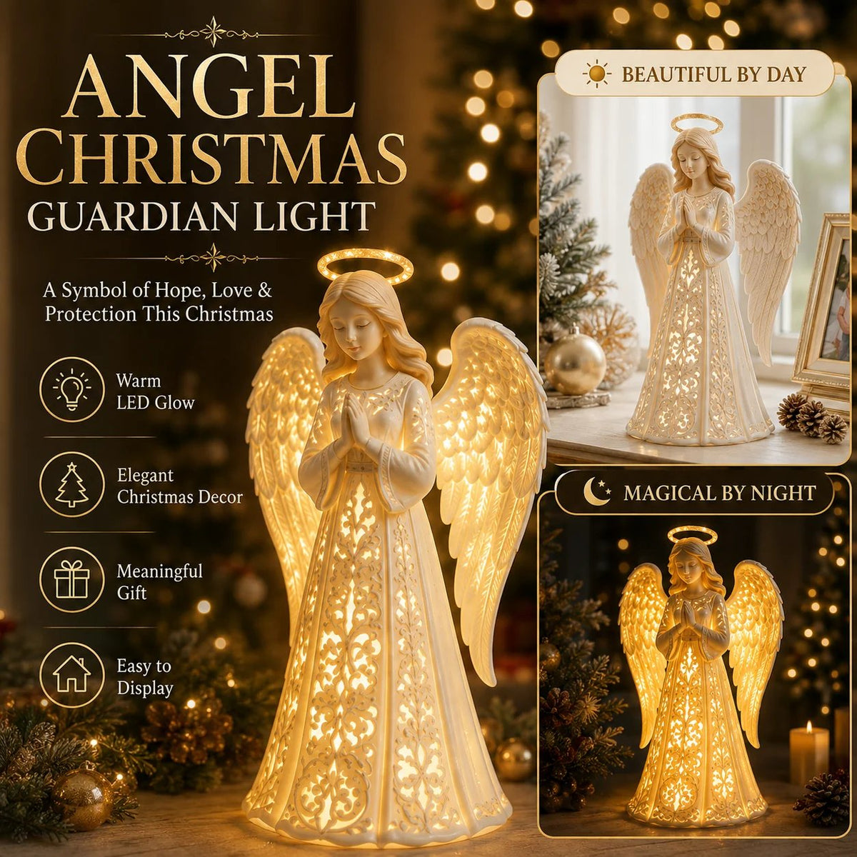 🪽Last Day 50% OFF✨ Angel Christmas Guardian Light – A Symbol of Hope, Love & Protection