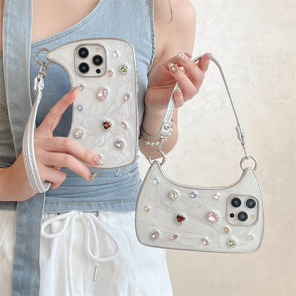 💎🦋 Crystal Butterfly Phone Case & Mini Handbag Set with Detachable Shoulder Strap