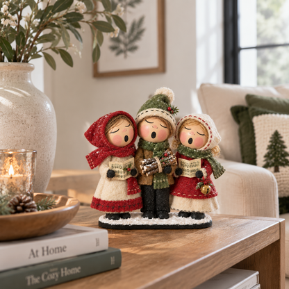 🎶🎄 Christmas Caroling Trio – Vintage Farmhouse Tabletop Decor