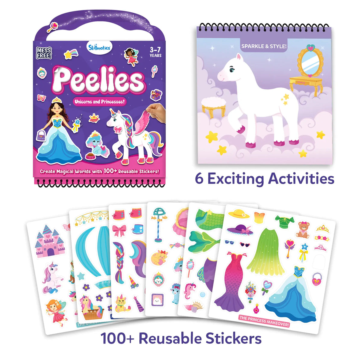 🎨 Reusable Sticker Activity Book - 100+ Stickers, 6 Creative Scenes