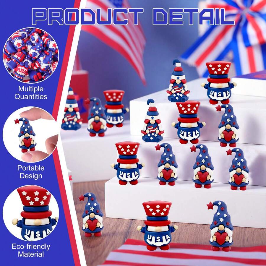 🇺🇸 4th of July Patriotic Gnome Figurines Independence Day Home Decor