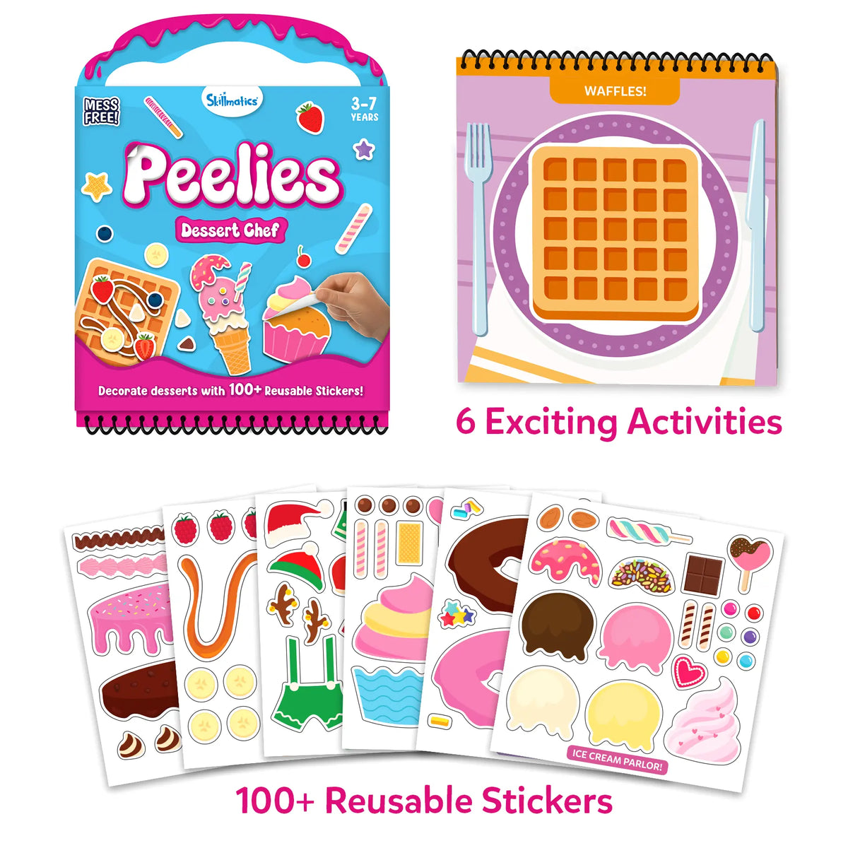 🎨 Reusable Sticker Activity Book - 100+ Stickers, 6 Creative Scenes