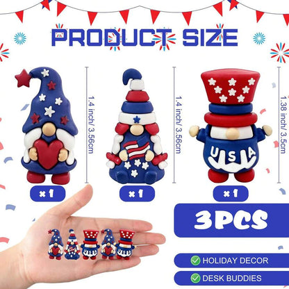 🇺🇸 4th of July Patriotic Gnome Figurines Independence Day Home Decor