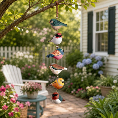 🐦 Hand Painted Wooden Bird Hanging Ornament🌿Rustic Farmhouse Garden Decor
