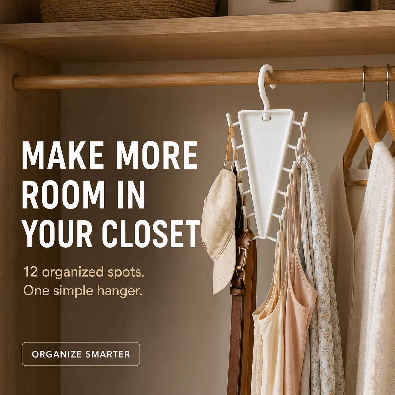 👚12-Hook 360° Rotating Closet Organizer – Maximize Space & Keep Accessories Neatly Within Reach