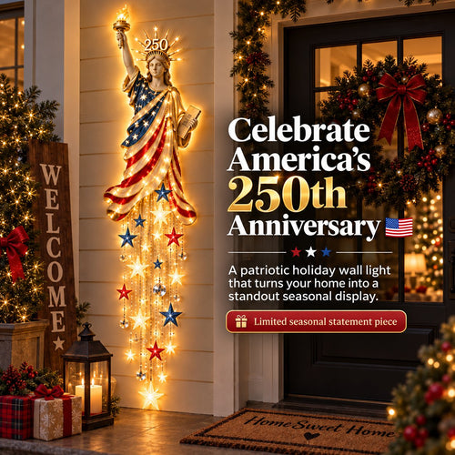 🇺🇸🗽 Liberty 250 Starfall™ | Glowing Patriotic Anniversary Wall Decor ✨