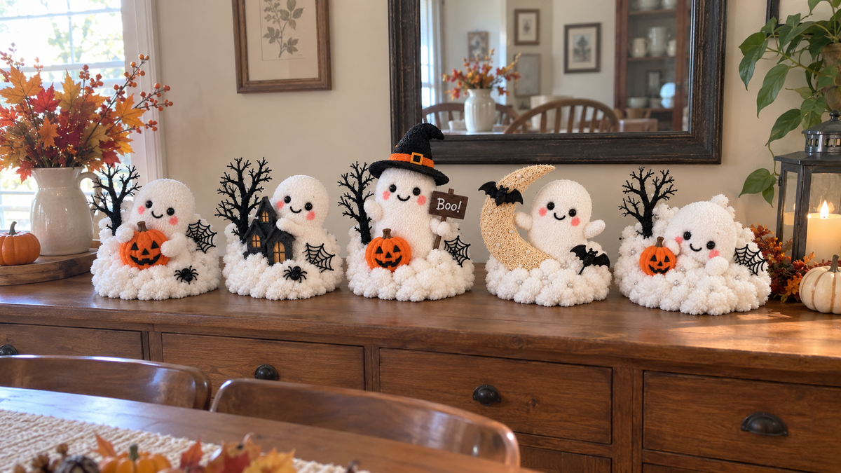 👻 Boo Crew™ | Whimsical Halloween Ghost Decor for Stairs & Tabletops