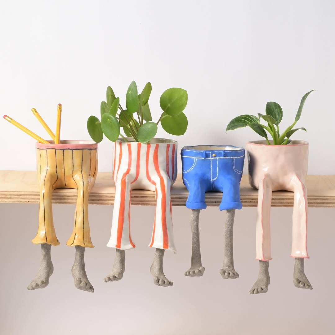 ✨ Cute Legged Human-Shaped Planter Pot Funny Resin Plant Pot