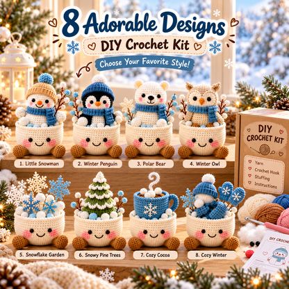 ❄️ Winter Cozy Crochet DIY Kit – Make Your Own Adorable Winter Friend