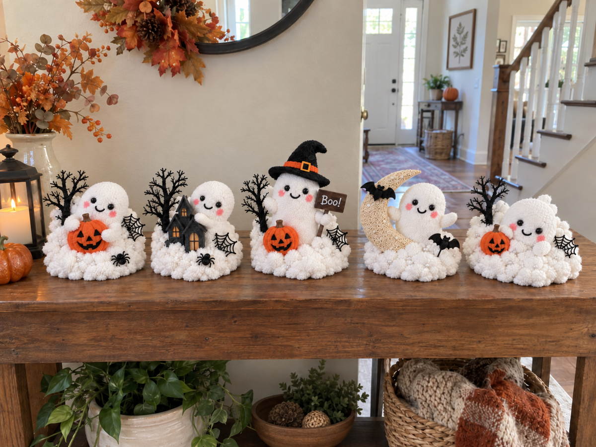 👻 Boo Crew™ | Whimsical Halloween Ghost Decor for Stairs & Tabletops