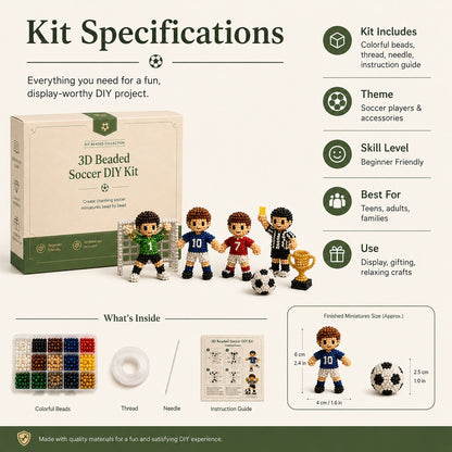🔥LAST DAY 50% OFF⚽ Soccer Fan Beaded Craft Kit |Build Your Dream Team
