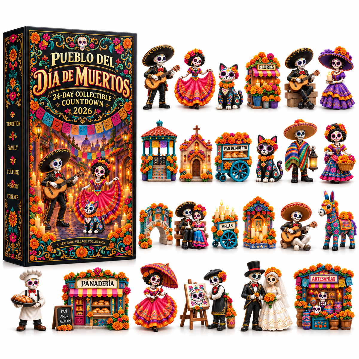 💀 Pueblo del Día de Muertos 2026 – 24 Days of Color, Memory & Tradition 🌼🕯️