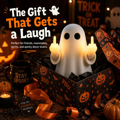 👻 HALLOWEEN MEGA SALE 50% OFF – Funny Middle Finger Ghost Night Light🖕