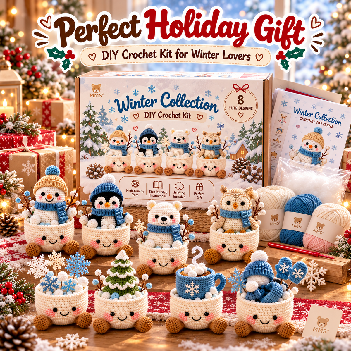 ❄️ Winter Cozy Crochet DIY Kit – Make Your Own Adorable Winter Friend