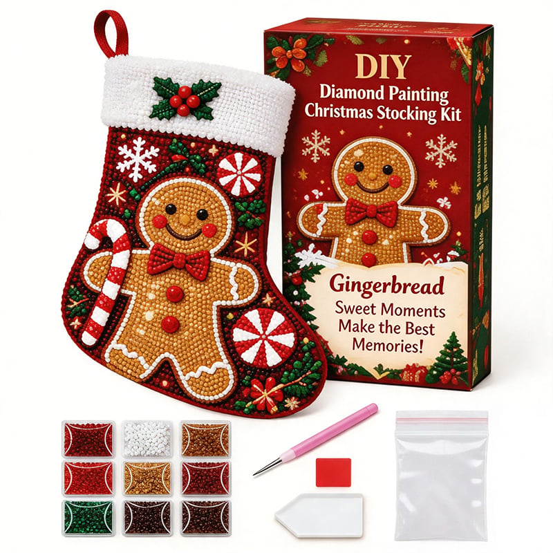 🎄 Sparkle & Stitch Christmas Stocking Kit | 6 Diamond Art Designs ✨