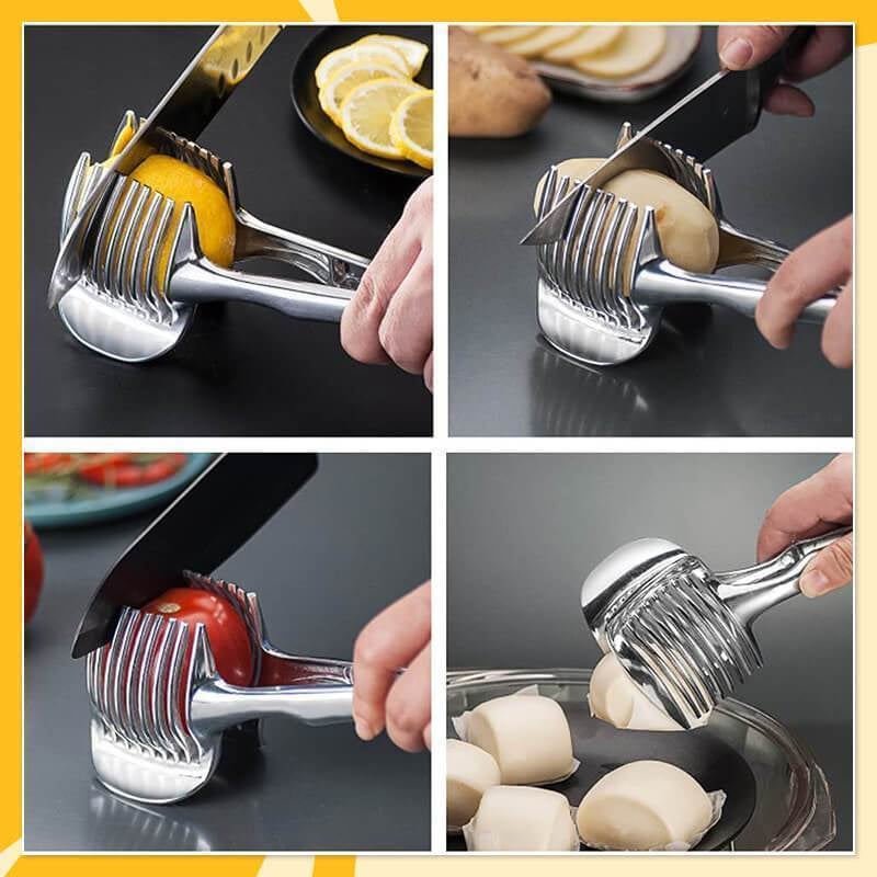 🔪 8-Slot Kitchen Slicing Guide - Safe & Even Fruit & Vegetable Cutter