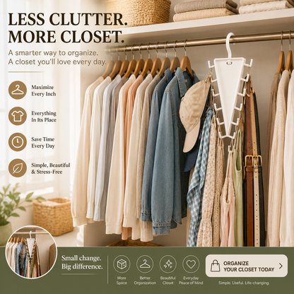 👚12-Hook 360° Rotating Closet Organizer – Maximize Space & Keep Accessories Neatly Within Reach
