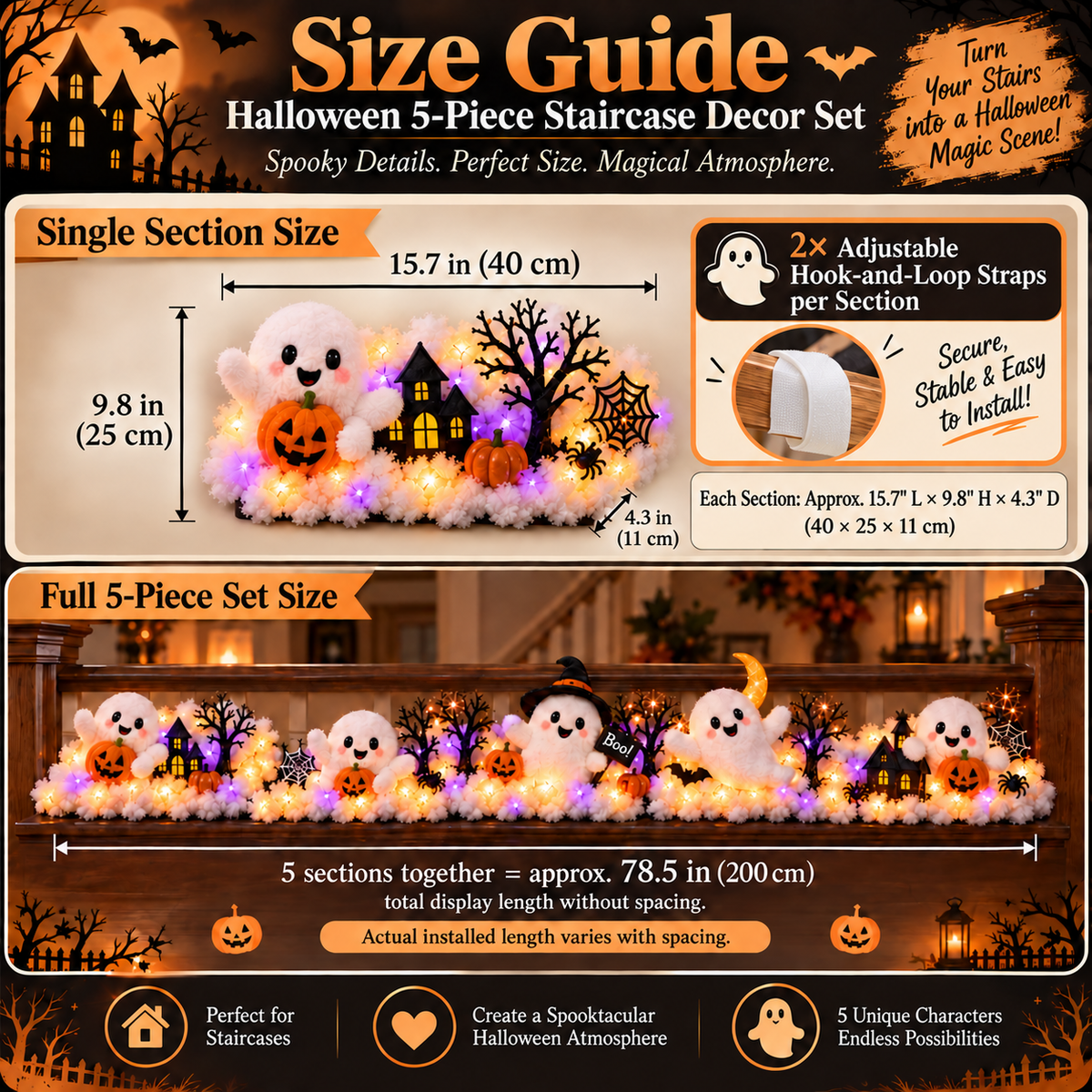👻 Boo Crew™ | Whimsical Halloween Ghost Decor for Stairs & Tabletops