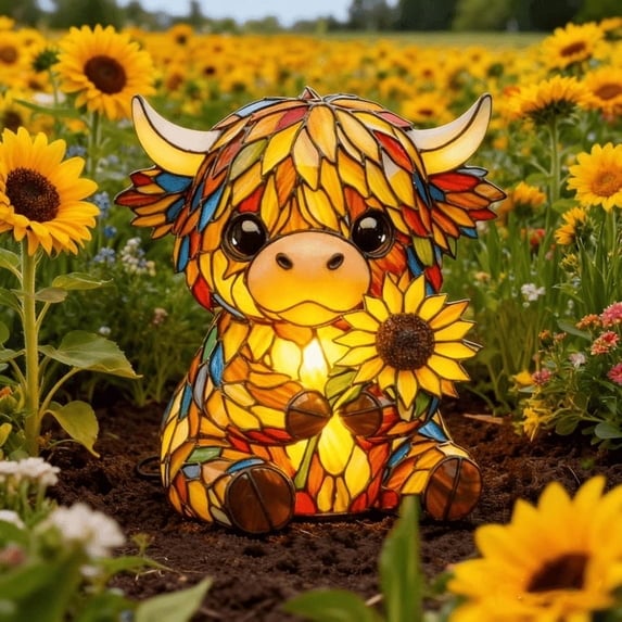 🌻Mother's Day Sale 49% OFF- 🐮Creative Highland Cow  Sunflower LED Night Light