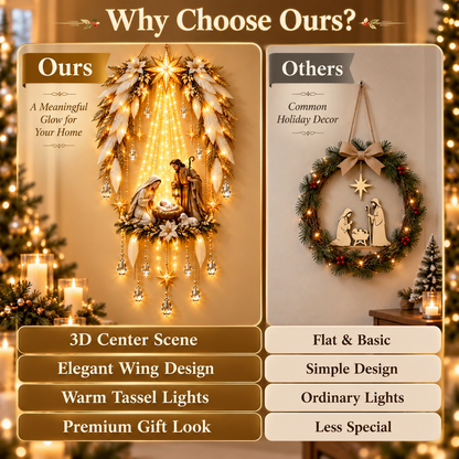 ✨ Held Beneath His Wings | Nativity Christmas Wall Light