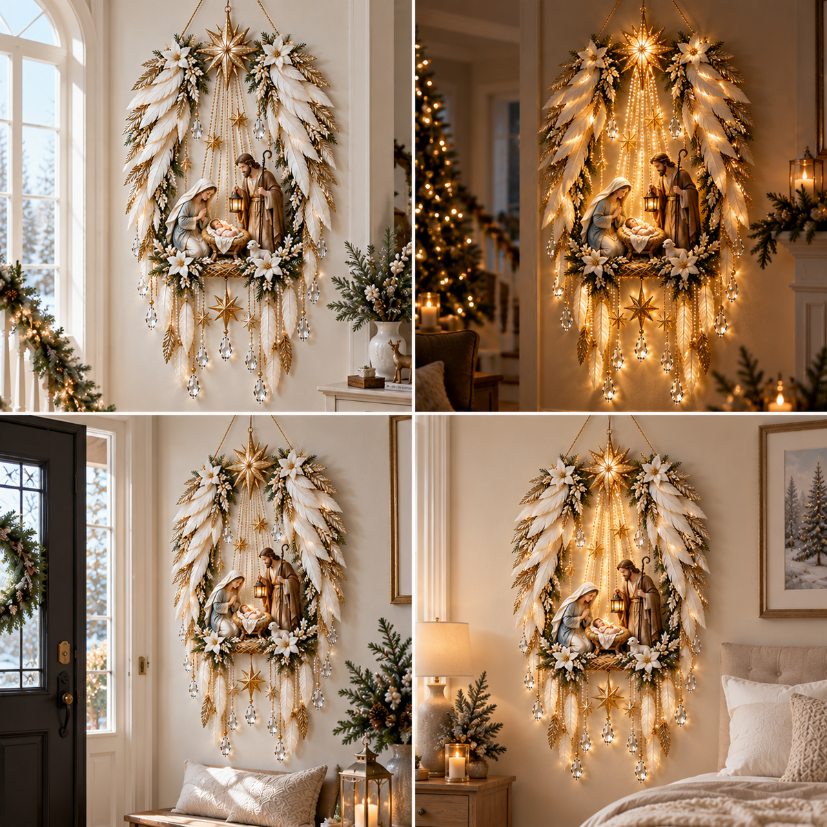 ✨ Held Beneath His Wings | Nativity Christmas Wall Light