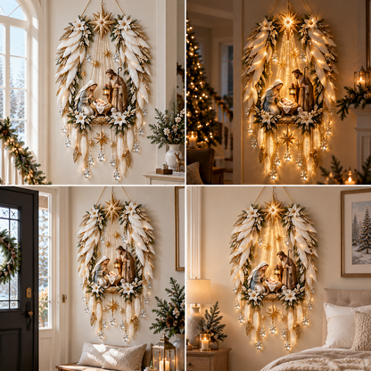✨ Held Beneath His Wings | Nativity Christmas Wall Light