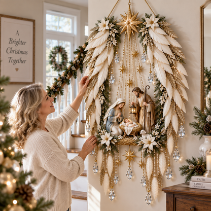 ✨ Held Beneath His Wings | Nativity Christmas Wall Light