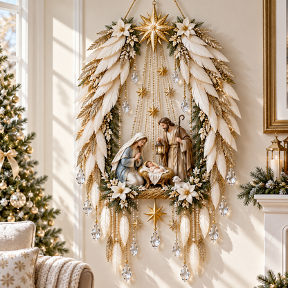 ✨ Held Beneath His Wings | Nativity Christmas Wall Light
