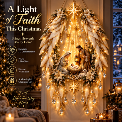 ✨ Held Beneath His Wings | Nativity Christmas Wall Light