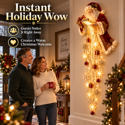 🎅✨ Santa’s Giftfall Magic™ | Lighted Christmas Cascade Wall Decor