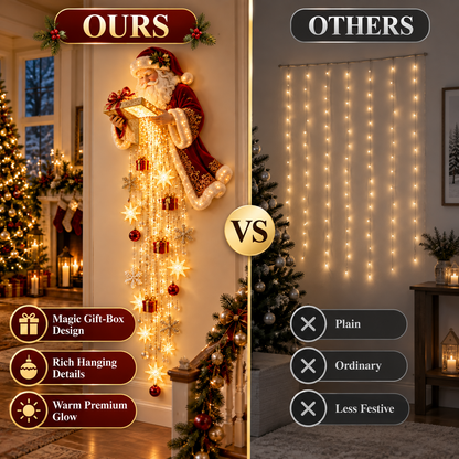 🎅✨ Santa’s Giftfall Magic™ | Lighted Christmas Cascade Wall Decor