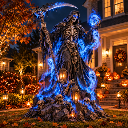🎁💀The Grim Reaper’s Glowing Garden-A Spooky Halloween Yard Display