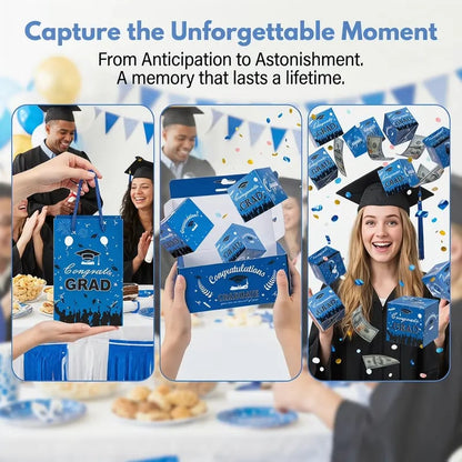 🎓2026 Graduation Explosion Cash Gift Box Fun Pop Up Surprise for Grads