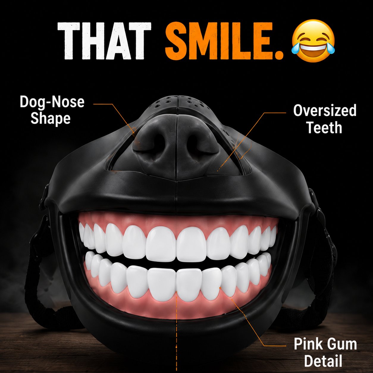 ⏳ Last day 50% OFF –🐶Giant Grin Halloween Dog Mask