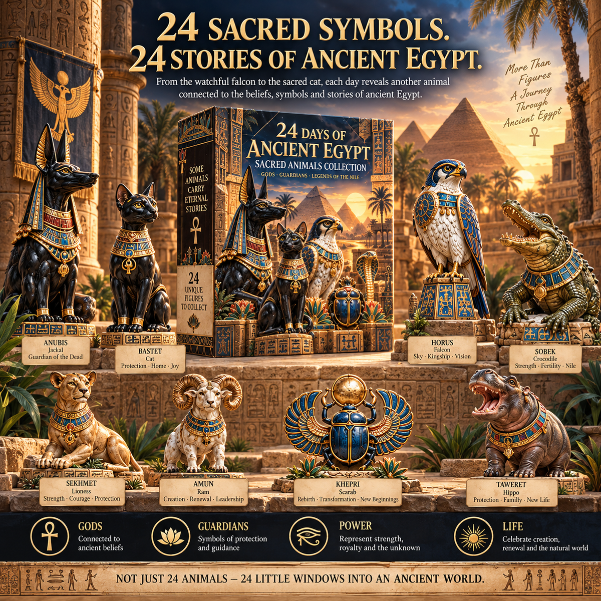 ✨ Ancient Egypt Sacred Guardians – 24-Day Collector’s Advent Calendar