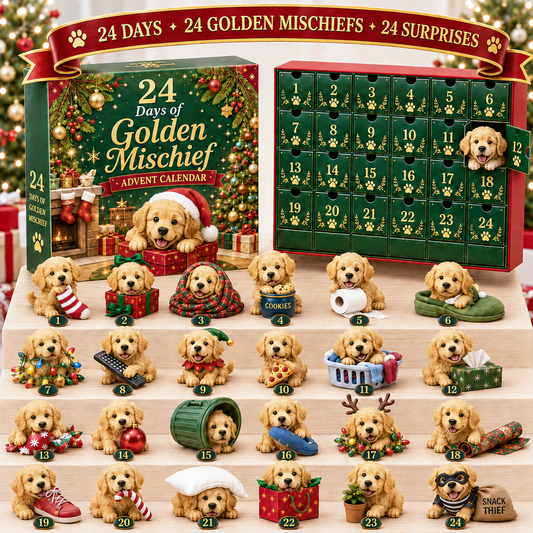 🎄 Golden Retriever Christmas Adventures Advent Calendar | 24 Adorable Collectibles 🐾