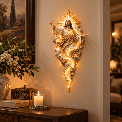 🔥 Last Day 49% OFF | ✝️ Jesus Wall Sculpture | A Radiant Blessing for Your Home
