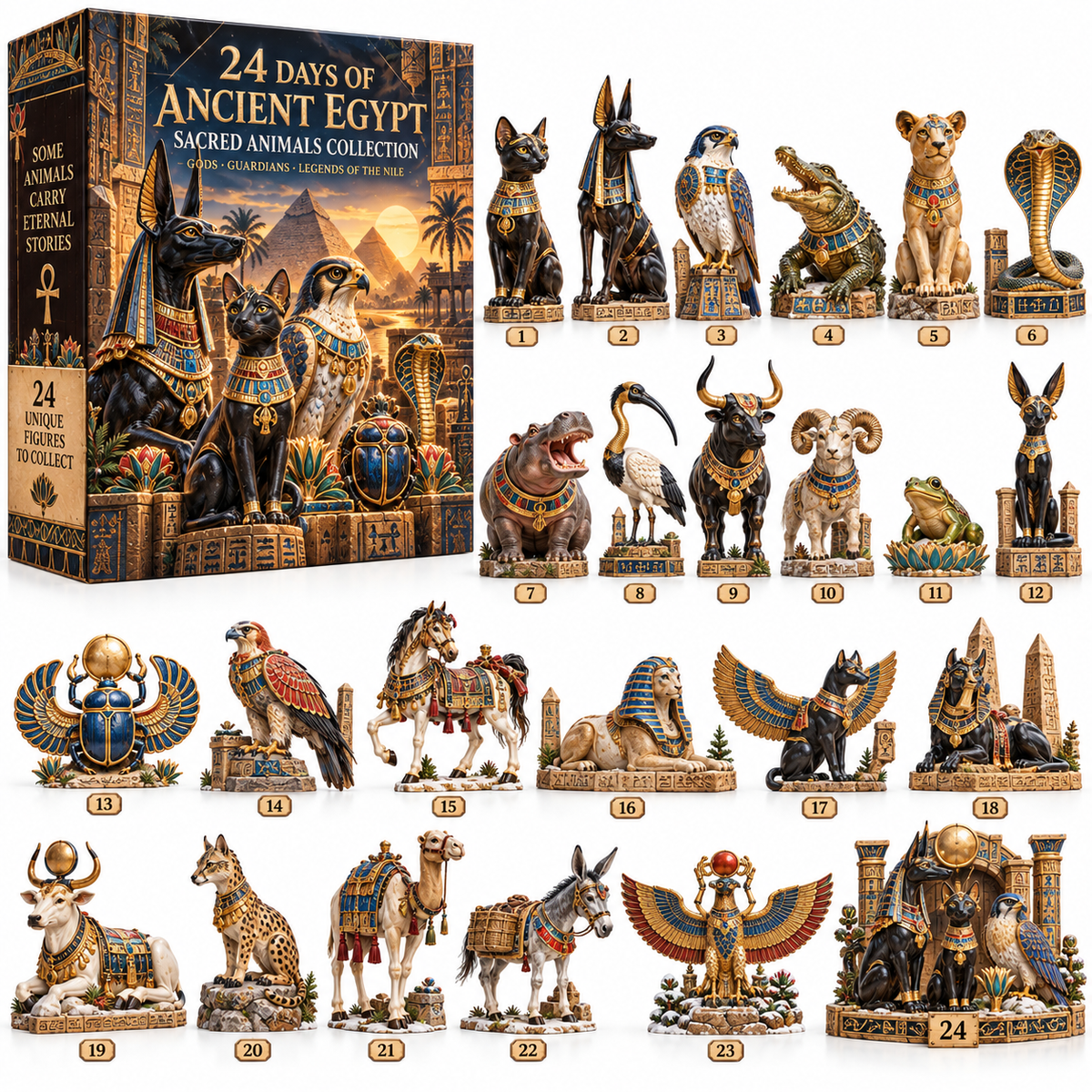 ✨ Ancient Egypt Sacred Guardians – 24-Day Collector’s Advent Calendar