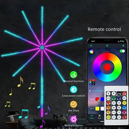 🎆 Smart RGB Firework LED Lights – App & Remote Controlled Music Sync Decorative Fairy Lights